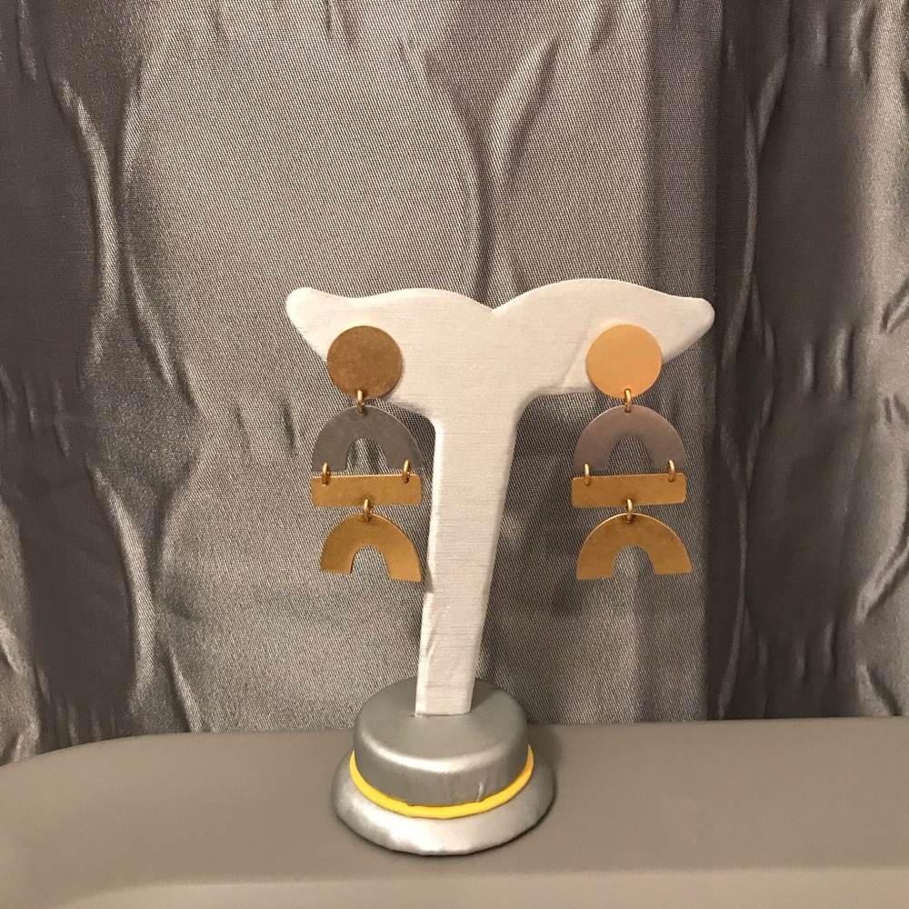 Gold and silver earrings